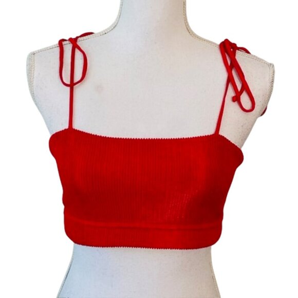 Frankie's Bikinis Other - Frankies Bikinis Ribbed Red Bikini Bra Top Large